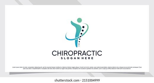Chiropractic icon logo template with creative concept