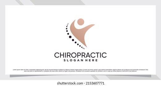 Plantilla de logotipo de icono quiropráctico con concepto creativo