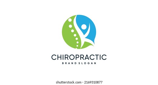 Chiropractic icon vector logo design with creative unique fresh concept Premium Vector