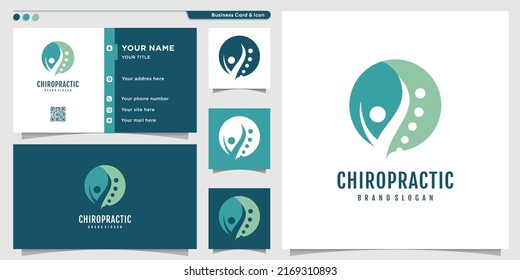 Chiropractic icon vector logo design with creative unique fresh concept Premium Vector