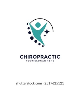 Chiropractic icon vector logo design with creative unique fresh concept Premium Vector