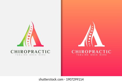 Chiropractic mit Anfangsbuchstabe A, Abstraktes Logo für medizinische Versorgung.