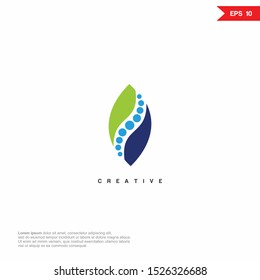 Chiropractic with leaf modern Logo icon design. Vector graphic design template element. Graphic Symbol for Corporate Business Identity.