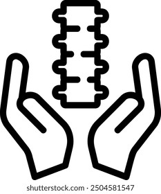 Vector de ilustración de icono de línea quiropráctica