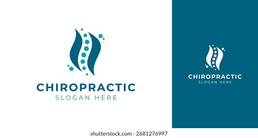 Chiropractic Logo with Abstract Backbone Vector Design