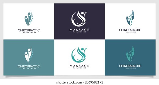 Chiropractic logo collection with creative element Premium Vector part 1