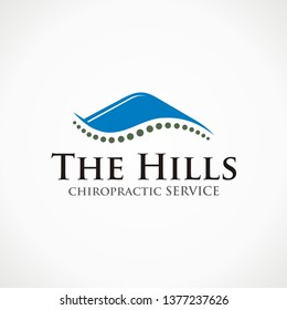 Chiropractic logo concept with hill and spinal icon