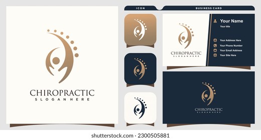 Chiropraktisches Logo mit kreativem Design und Visitenkartenvorlage