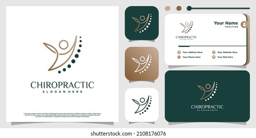 Chiropractic logo with creative element concept Premium Vector