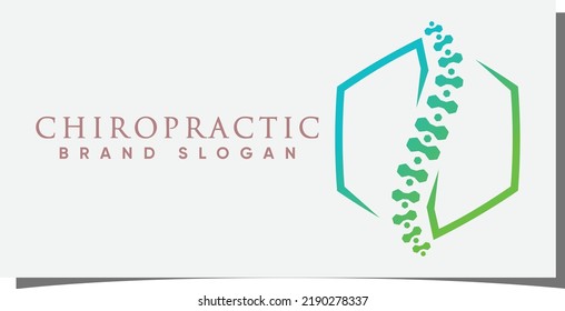Chiropractic logo  with creative modern syle Premium Vector 
