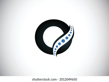 Chiropractic Logo Design Featuring a Spine Incorporated Within the Letter O for Physical Health