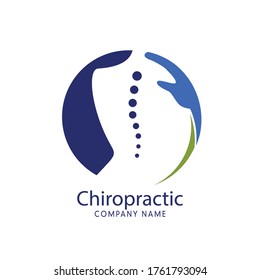 Chiropractic logo design with hand 