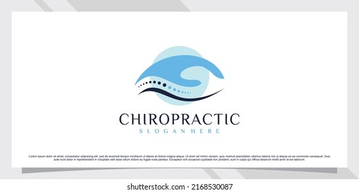 Inspiración en el diseño de logotipo quiropráctico con concepto creativo Vector Premium