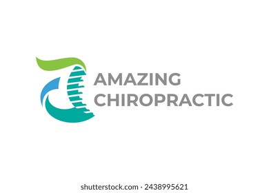 chiropractic logo design, letter a spine logo design