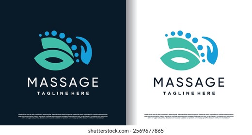 Chiropractic logo design for massage therapy with creative element Premium Vector