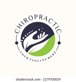 chiropractic logo design with modern concept premium vector