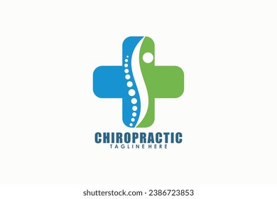 diseño de logotipo quiropráctico con concepto de espina dorsal