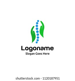 Chiropractic logo design. Spine logo template. Spinal Symbol