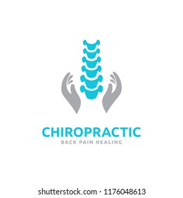 Chiropractic logo design. Spine logo template. Spinal icon. Backbone icon. Physio therapy