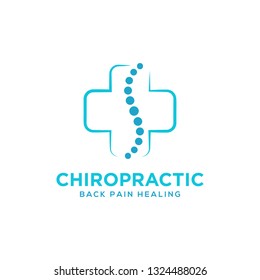 Chiropractic logo design. Spine logo template. Spinal icon. Backbone icon related to Physio therapy