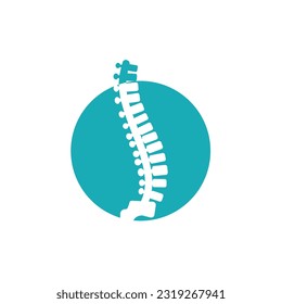 Diseño de logotipo quiropráctico. Plantilla de logotipo de columna vertebral. Icono de la columna vertebral. Icono de la columna vertebral. 