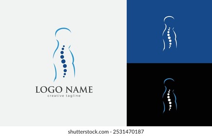 Chiropractic logo design. Spine logo template. Spinal icon. Backbone icon