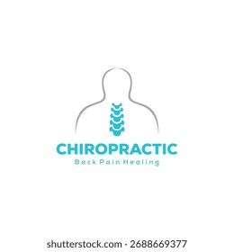 Diseño de logo quiropráctico. Plantilla del logotipo de la columna. Icono de la columna. Icono de la columna vertebral. Fisioterapia