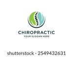 Chiropractic Logo Design Template. Human Spine Symbol for Back Pain Medical Care Logo.