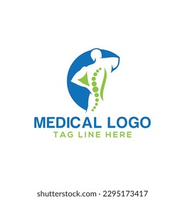 chiropractic logo design template. Human spine symbol for medical logo.
