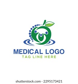 plantilla de diseño de logotipo quiropráctico. Símbolo humano de la columna vertebral para el logotipo médico.
