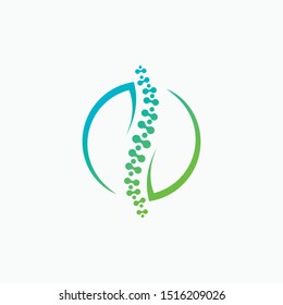 chiropractic logo design template.Human spine symbol for medical logo.