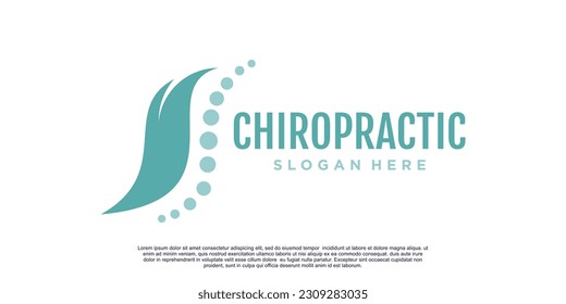 Chiropractic logo design unique concept Premium Vector