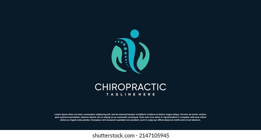 Chiropractic logo design vector with creative abstract concept