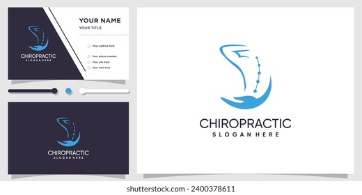 Chiropractic logo design vector with creative modern idea concept and business card design