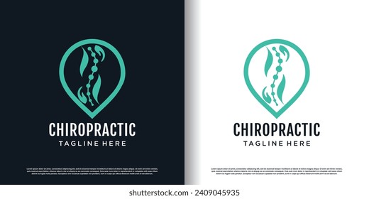 chiropractic logo design vector with creative  unique concept premium vector