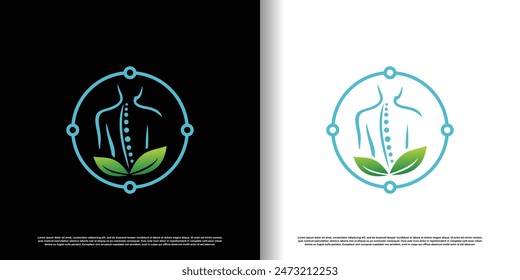 Chiropractic logo design vector with creative abstract concept