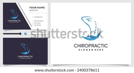 Chiropractic logo design vector with creative modern idea concept and business card design