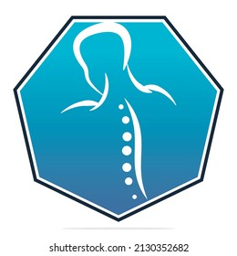 Chiropractic Logo Design Vector illustration. Human backbone Pain Logo. Spine care logo.
