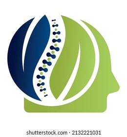 Chiropractic Logo Design Vector illustration.  Spine care organic logo.