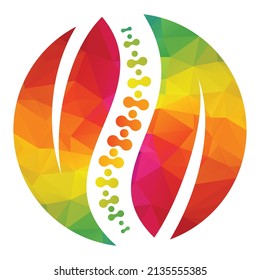 Chiropractic Logo Design Vector illustration. Spine care organic logo.
