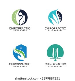 Chiropractic logo design vector for massage therapy with creative element concept