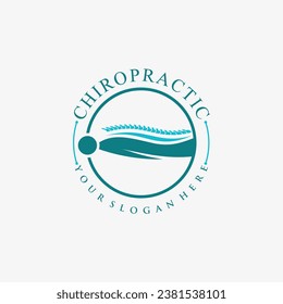 Chiropractic logo design vector spinal backbone icon logo with creative element concept