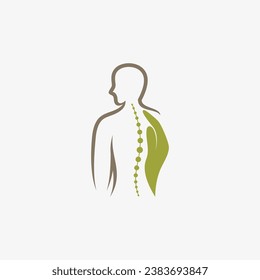 Chiropractic logo design vector spinal backbone icon logo with creative element concept