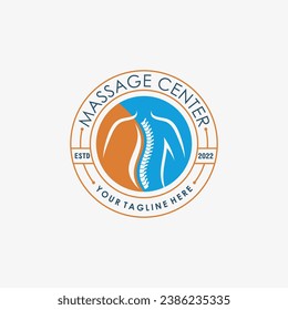 Chiropractic logo design vector spinal backbone icon logo with creative element concept