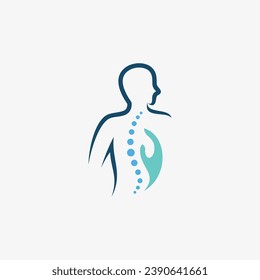 Chiropractic logo design vector spinal backbone icon logo with creative element concept
