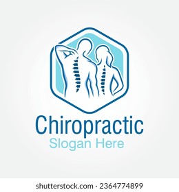 chiropractic logo design vector template, spine logo, physiotherapy logo design