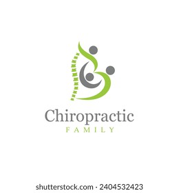 chiropractic logo with family concept