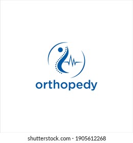 Logo quiropráctico, diseño de vectores ortopédicos humanos