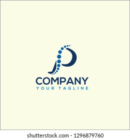 Chiropractic Logo, Letter P Logo, Initial P spine logo concept vector spine template vector. - Vector 