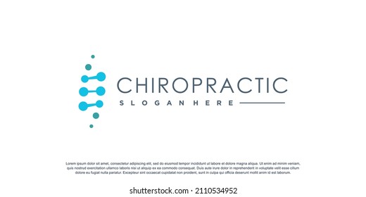 Chiropractic logo for massage and business with creative element concept Premium Vector